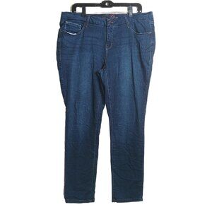 Faded Glory Skinny Jeans Women’s 18 Petite Dark Wash Mid Rise Stretch Denim